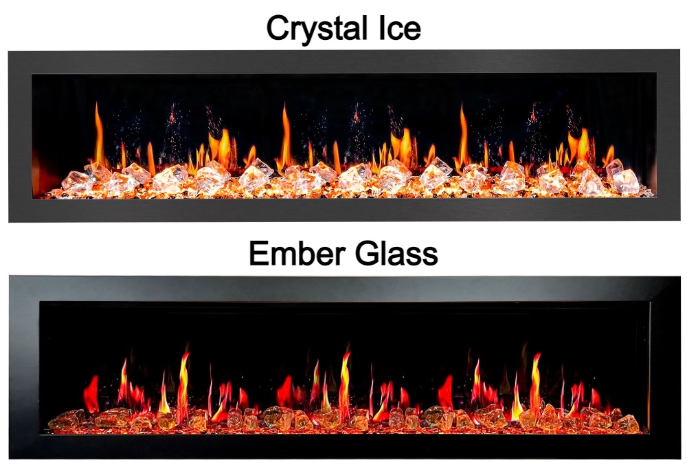 Litedeer Homes 78 Inch Latitude II Push-In Linear Electric Fireplace with Fire Media