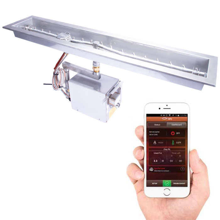 HPC 96 Inch Torpedo Trough Burner and Insert with Bluetooth Connectivity - IPI