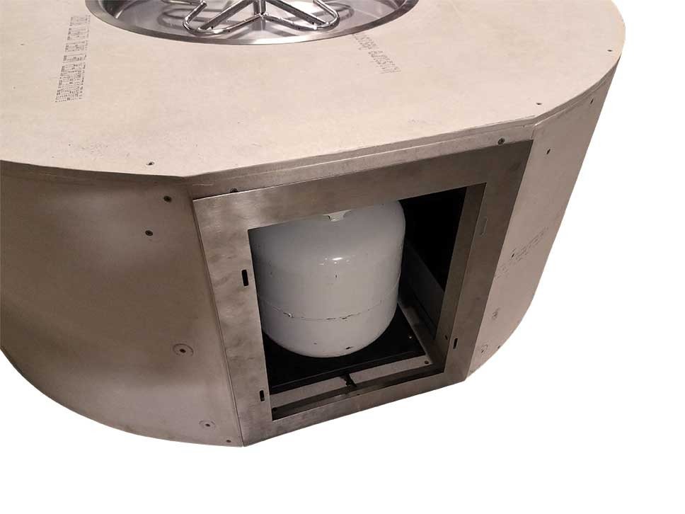 HPC 60 Inch Small Tank Ready-To-Finish Round Fire Pit with Torpedo Penta Burner