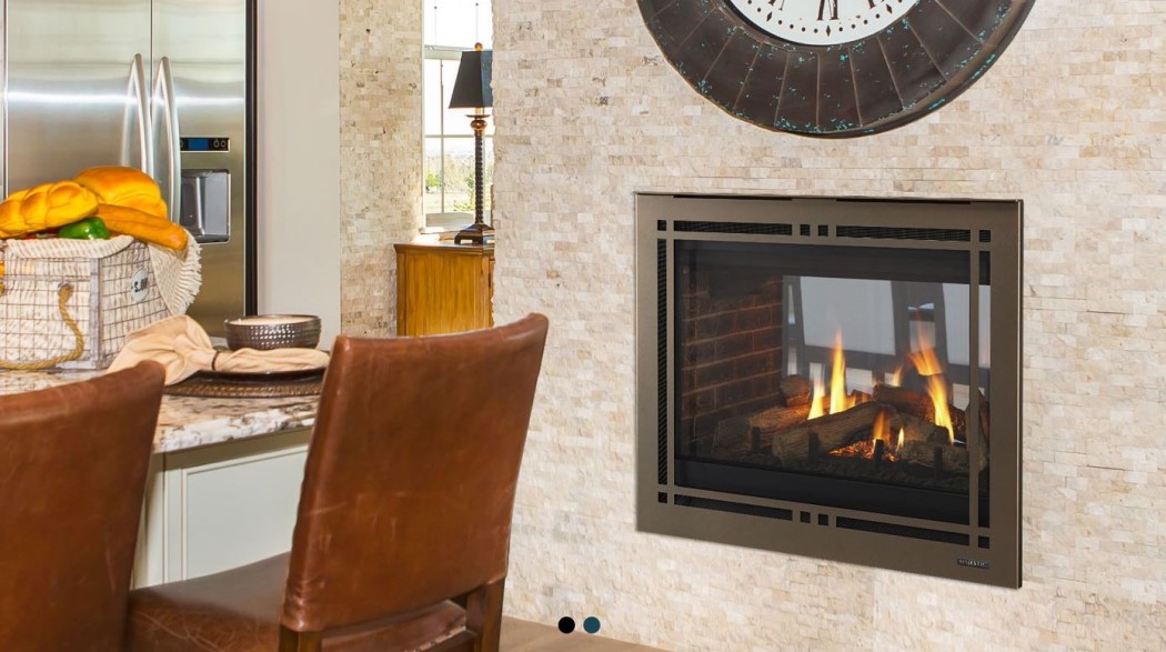 Majestic 36 Inch See Through Direct Vent Multi Side Gas Fireplace with IntelliFire Touch Ignition