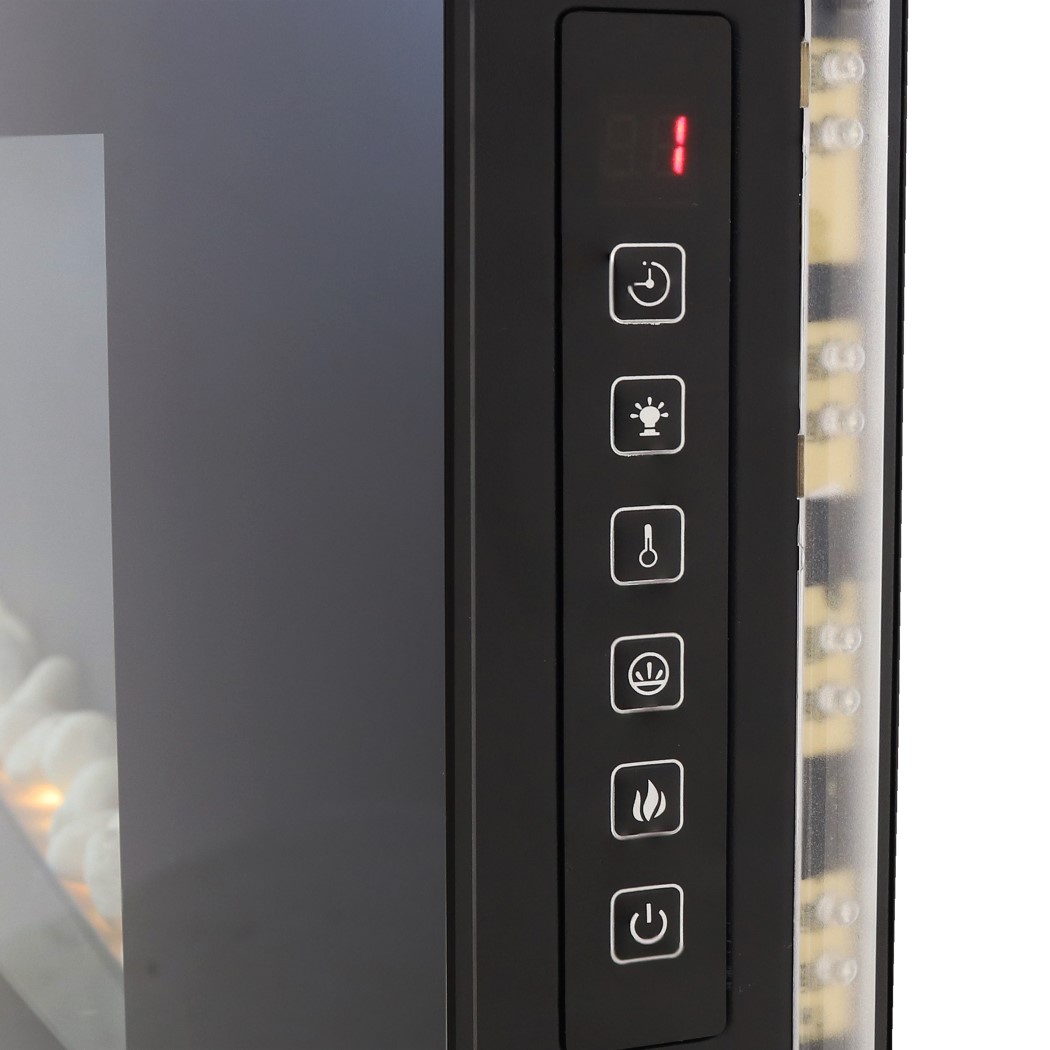 Sunnydaze 35 3/4 Inch Black Curved Face Color Changing Wall Electric Fireplace