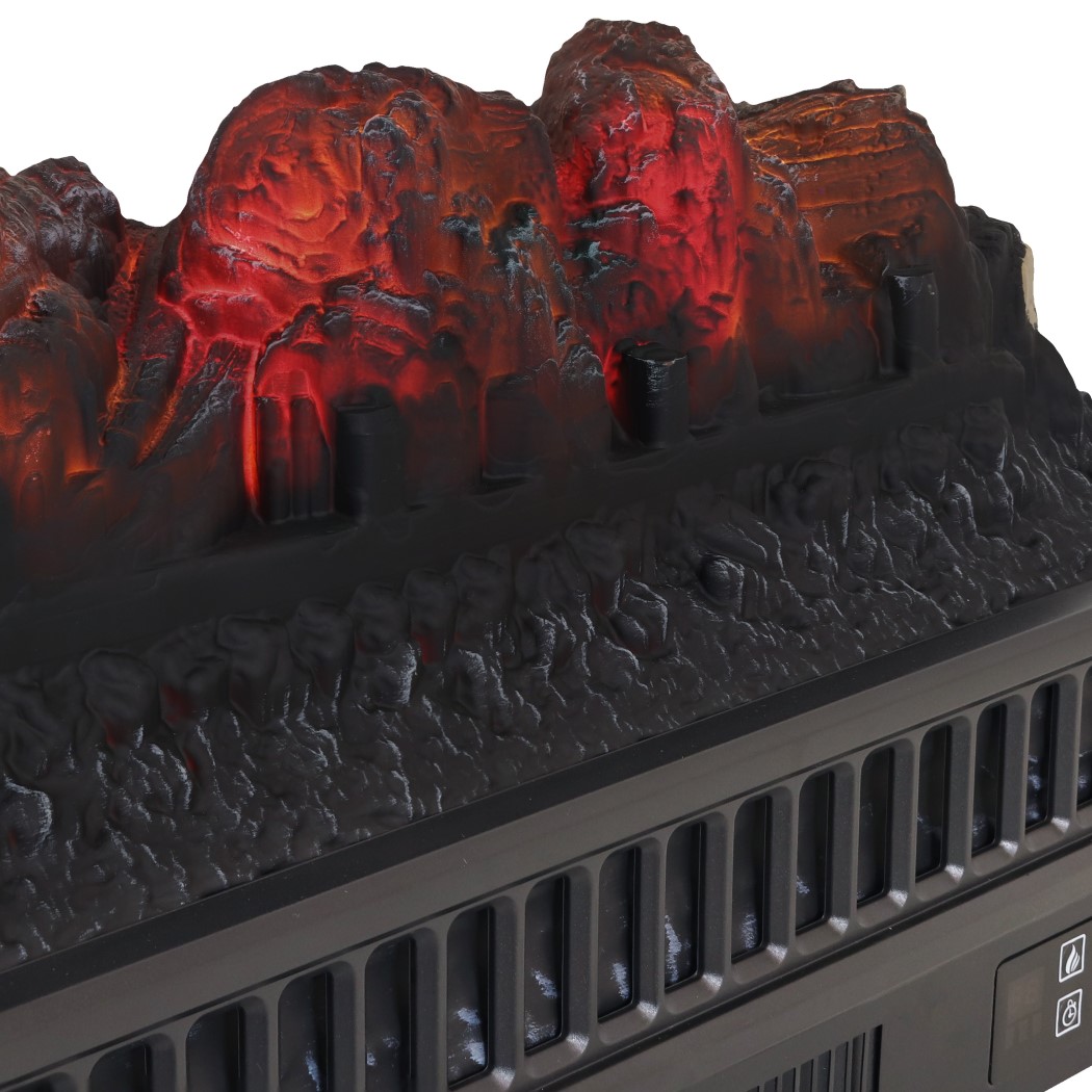 SunnyDaze 23 Inch Black Heated Log Electric Fireplace Insert