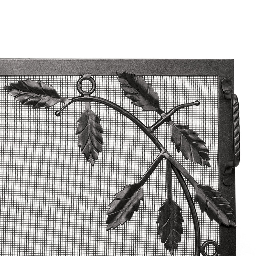 Minuteman Small Weston Fireplace Screen with Leaf Motif