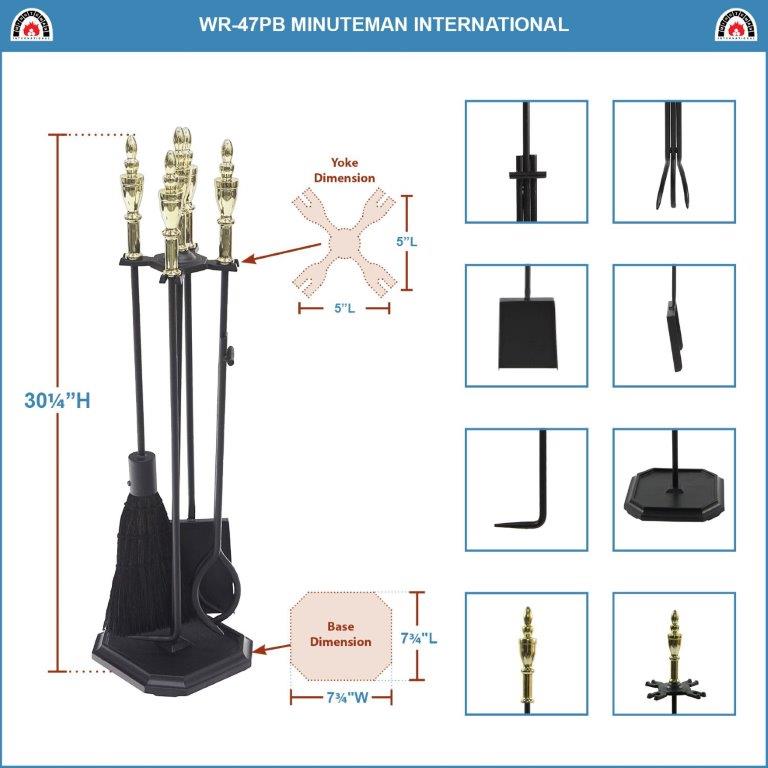 Minuteman Westford Fireplace Tool Set