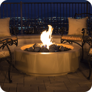 American Fyre Designs Louvre Round Gas Fire Pit