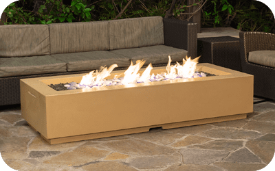 American Fyre Designs Louvre Long Rectangle Gas Fire Pit
