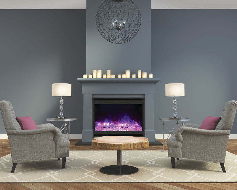 Amantii Square Steel Surround for ZECL-31-3228-STL Electric Fireplaces
