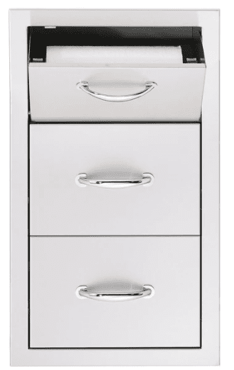 American Made Grills 17 Inch Vertical Two Drawer and Paper Towel Holder