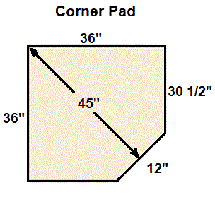 American Panel Hearth Classic 36 x 36 Classic Edge Type 2 Corner Hearth Board