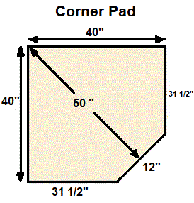 American Panel 40 x 40 Original Edge Type 2 Corner Hearth Board