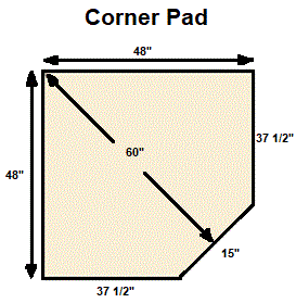 American Panel Hearth Classic 48 x 48 Classic Edge Type 2 Corner Hearth Board