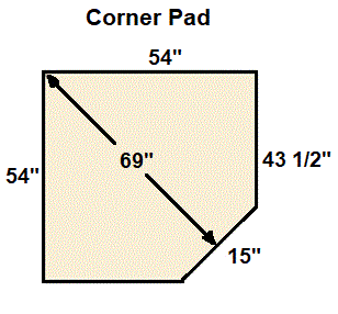American Panel 54 x 54 White Sand Colonial Edge Type 2 Corner Hearth Board