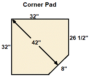 American Panel 32 x 32 Asian Slate Colonial Edge Type 2 Corner Hearth Board
