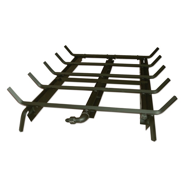 Aspen Industries Master Flame See-Thru Outdoor Fireplace Burner and Logs - Aged Oak