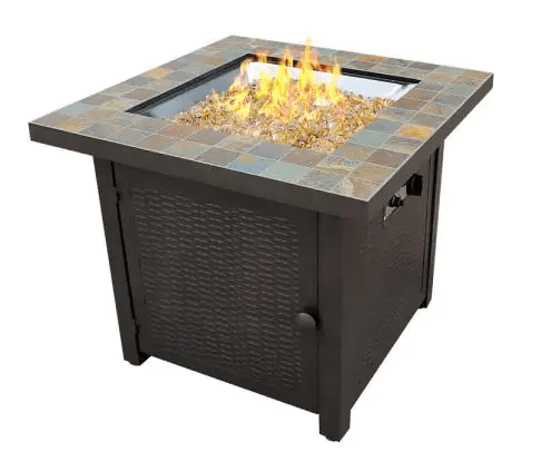 AZ Patio Heaters 30 Inch Square Slate Propane Fire Table