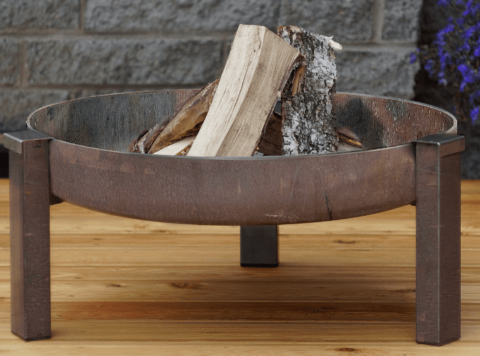 Curonian Deco 41 Inch Tilsit Carbon Steel Wood Burning Fire Pit