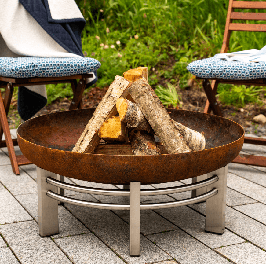 Curonian Deco 31 1/10 Inch Jura Steel Wood Burning Fire Pit
