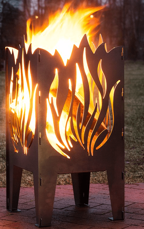 Curonian Deco 14 3/5 Inch Flame Carbon Steel Wood Burning Fire Pit