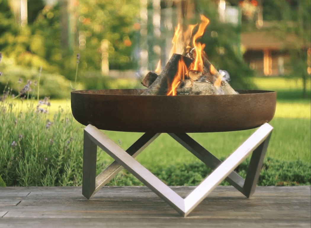 Curonian Deco 25 Inch Memel Steel Wood Burning Fire Pit