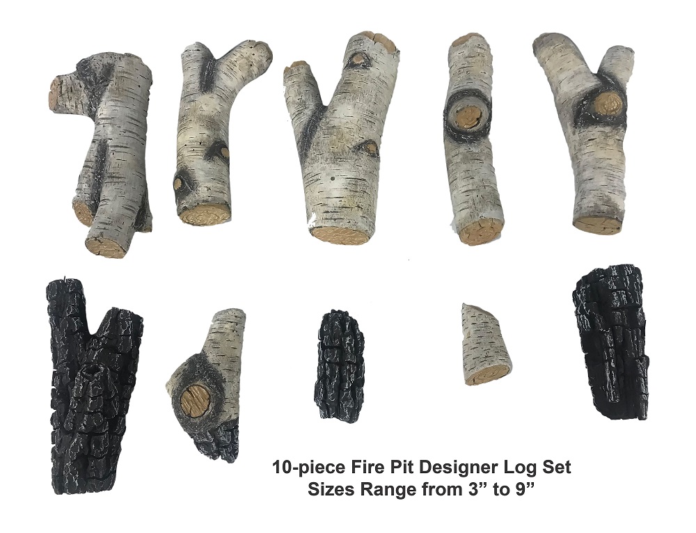 Enhance A Fire Designer Birch Gas Fire Pit Log Set