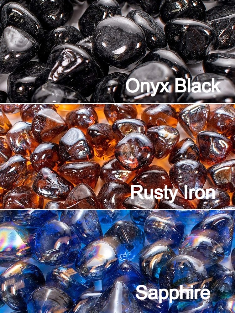 Enhance A Fire Large Iridescent Diamond Fire Glass - 5 Pounds