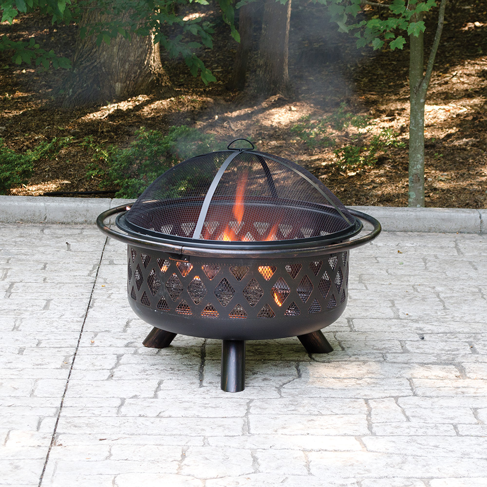 Endless Summer Oil-Rubbed Fire Bowl with Diamond Design