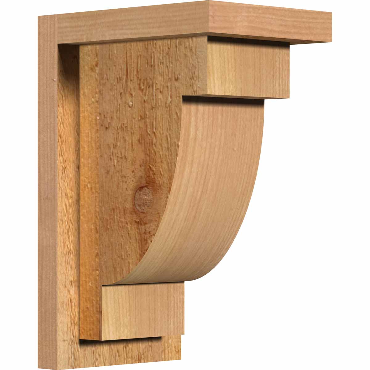 Ekena Millwork 8 Inch Alpine Rough Sawn Corbel with Backplate