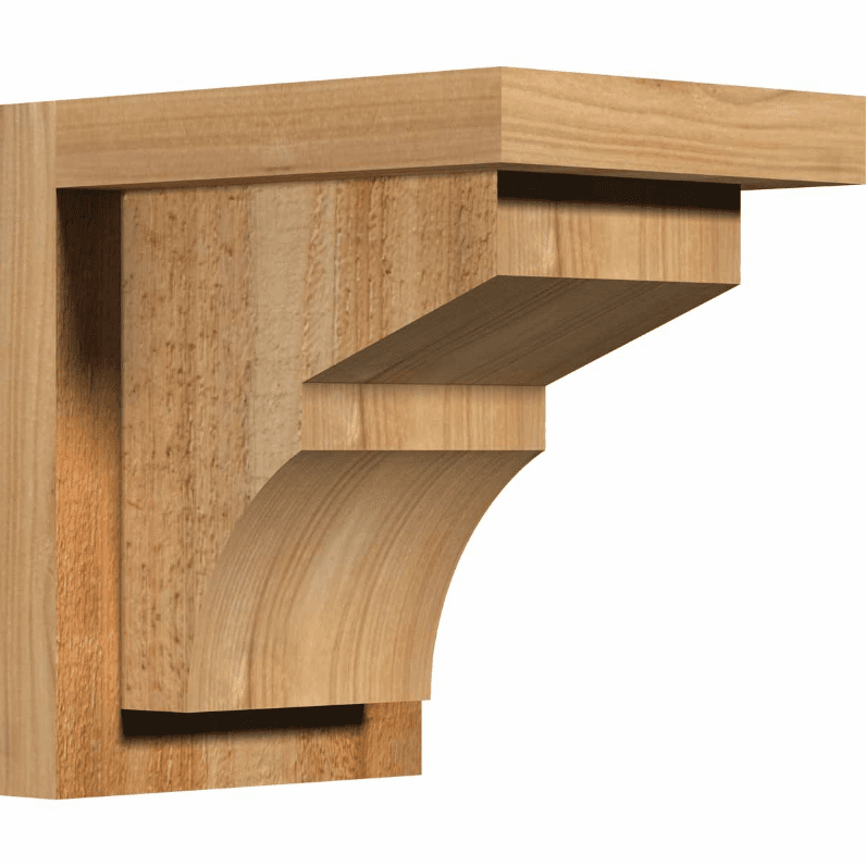 Ekena Millwork 6 Inch Monterey Rough Sawn Corbels with Backplate