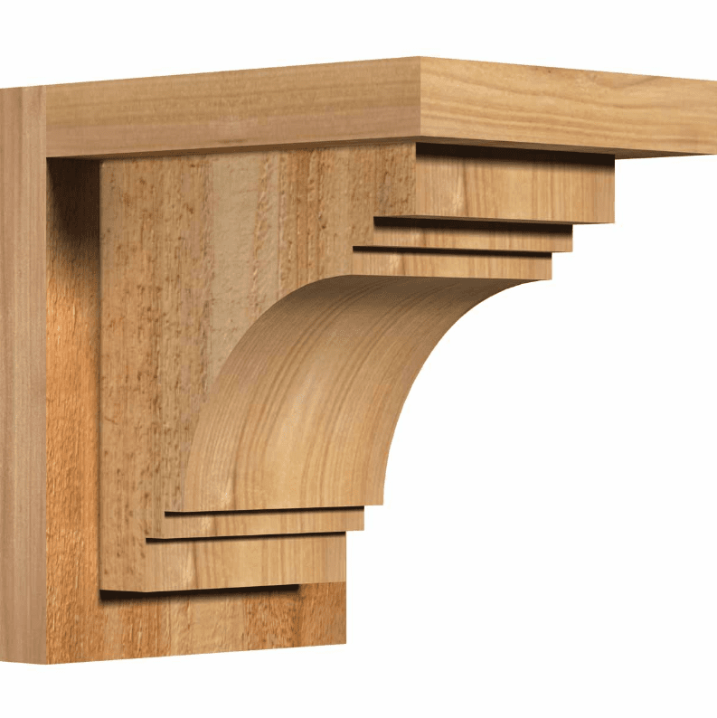 Ekena Millwork 8 Inch Pescadero Rough Sawn Corbels with Backplate