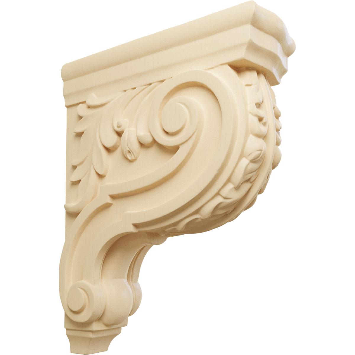 Ekena Millwork 3 Inch Small Hudson Acanthus Wood Corbel
