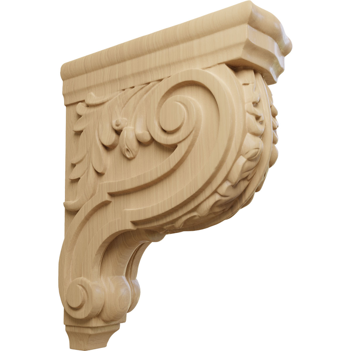 Ekena Millwork 3 Inch Small Hudson Acanthus Wood Corbel
