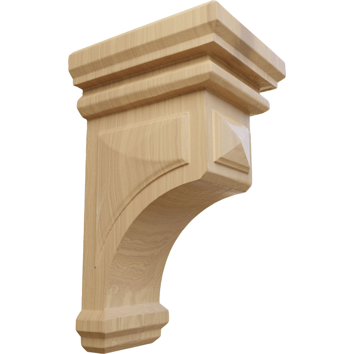 Ekena Millwork 4 Inch Small Woodruff Wood Corbel