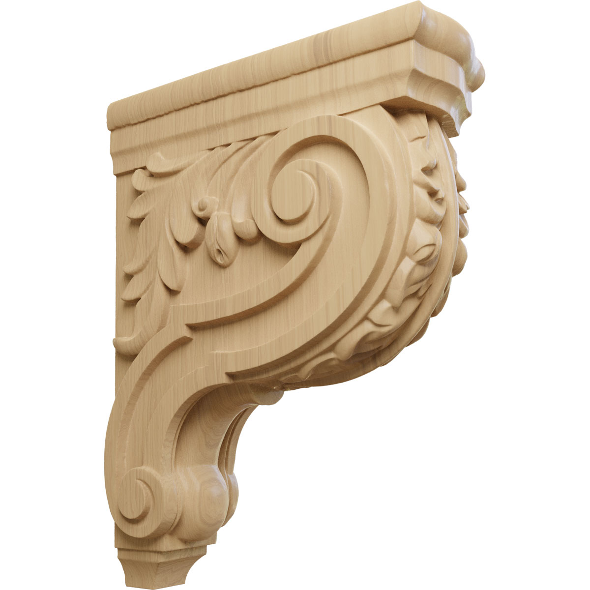 Ekena Millwork 4 Inch Large Hudson Acanthus Wood Corbel