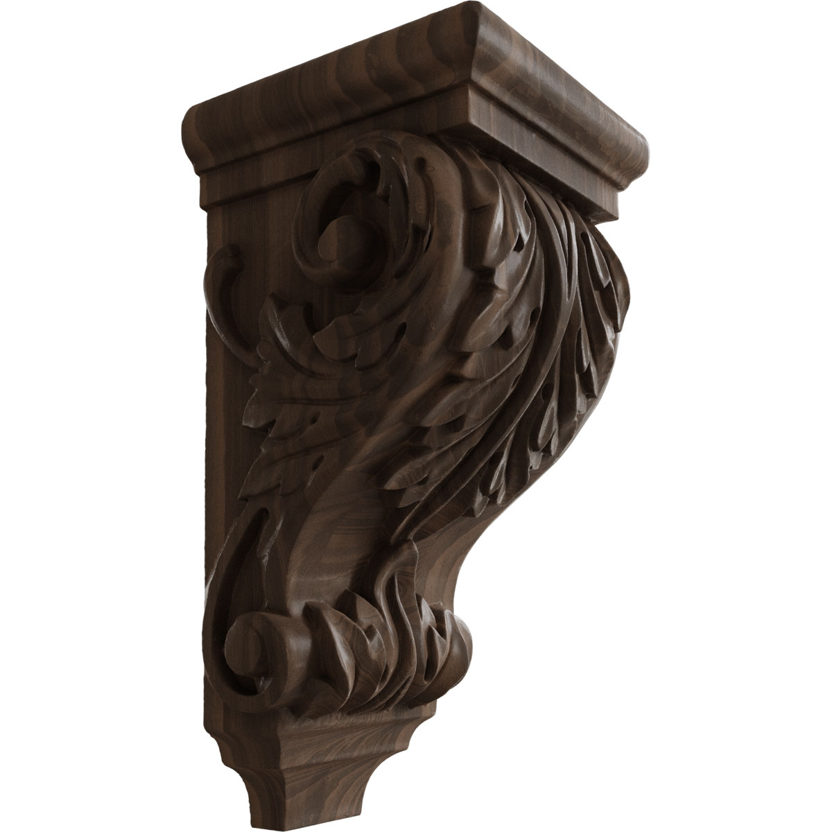 Ekena Millwork 5 Inch Medium Acanthus Wood Corbel