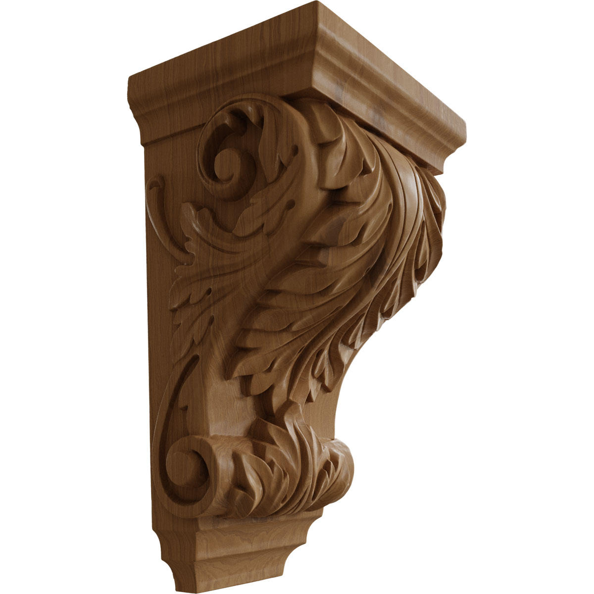 Ekena Millwork 8 1/2 Inch Large Wide Acanthus Wood Corbel