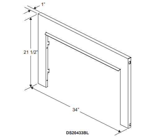 Empire Black 3-Sided Fireplace Surround for Small Loft and Innsbrook Vent-Free Inserts