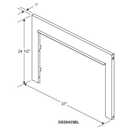 Empire Black 3-Sided Fireplace Surround for Medium Loft and Innsbrook Vent-Free Inserts