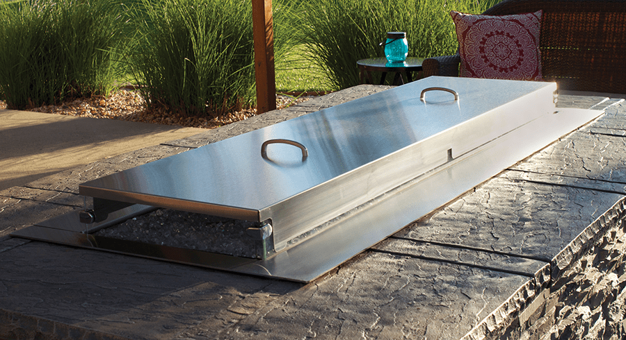 Empire Outdoor Stainless Steel 48 Inch Linear Weather Cover for Carol Rose Fire Pits