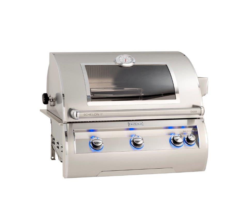 Fire Magic E660i Echelon Diamond Built-In Gas Grill Head with Analog Thermometer