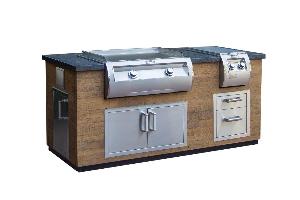 Fire Magic Pre-Fab Reclaimed Wood Island System with Cut-Outs for E660i Series Grills