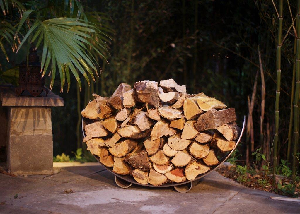 Fire Pit Art Carbon Crescent Log Rack