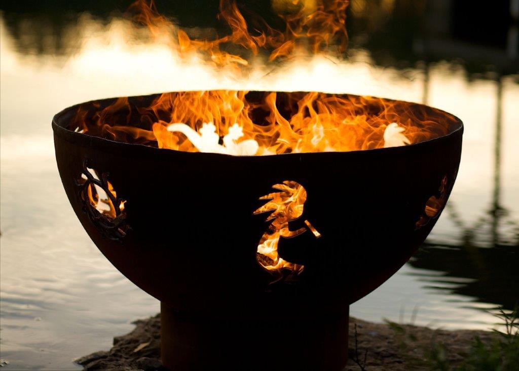 Fire Pit Art Kokopelli Gas Fire Pit - Electronic Ignition