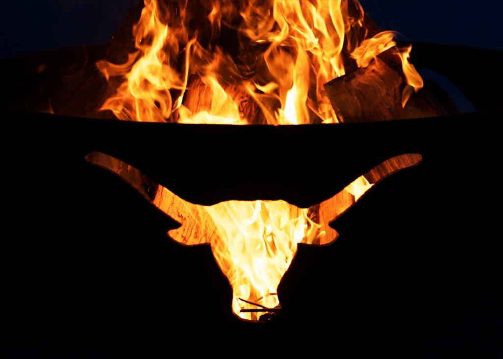 Fire Pit Art Longhorn Wood Burning Fire Bowl