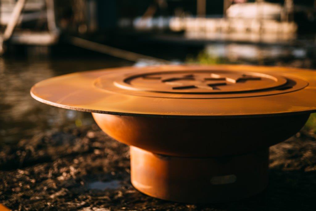 Fire Pit Art Magnum Wood Burning Fire Bowl with Lid