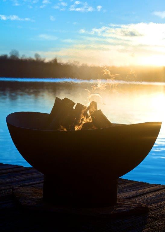 Fire Pit Art Scallops Wood Burning Fire Bowl