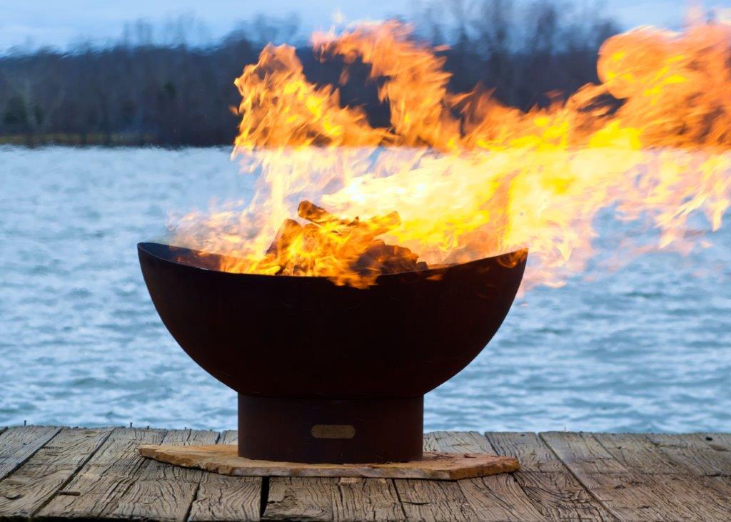 Fire Pit Art Scalloped Gas Fire Pit - Electronic Ignition