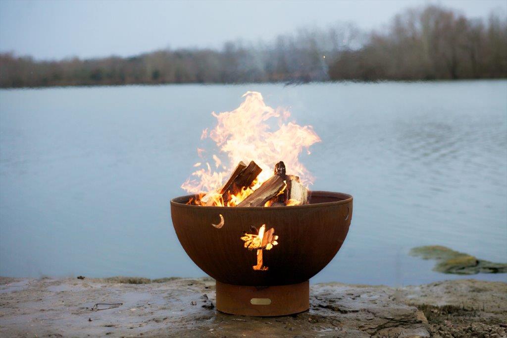 Fire Pit Art Tropical Moon Fire Pit - Electronic Ignition