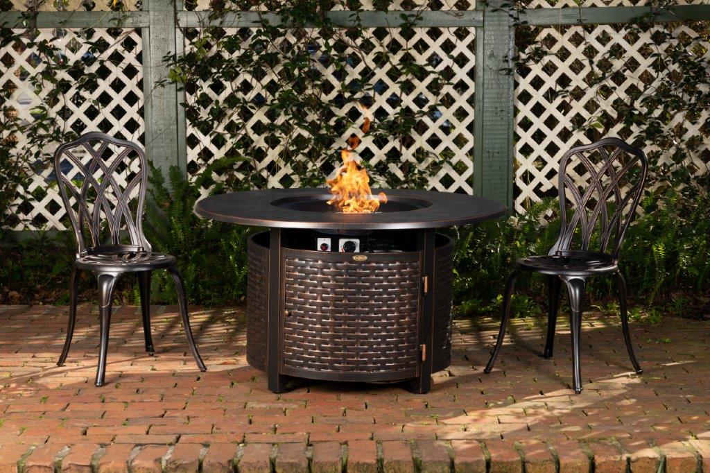 Fire Sense 44" Florence Woven Round Propane Gas Fire Pit