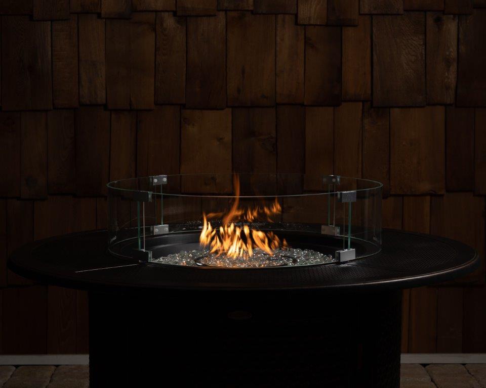 Fire Sense Tempered Glass Wind Guard for Round Fire Pits