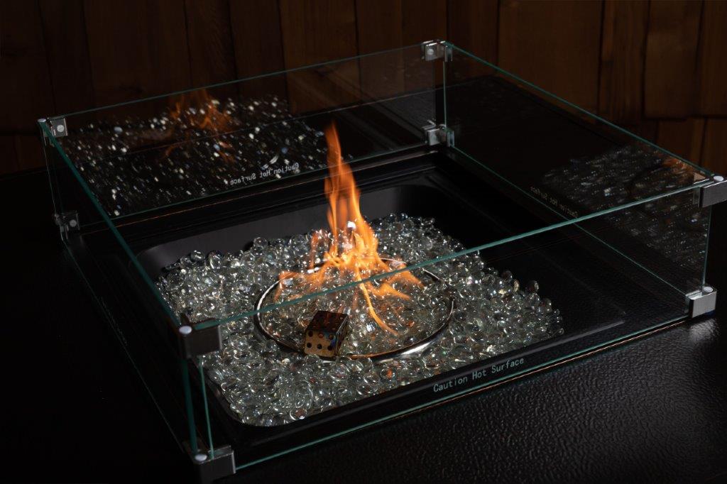 Fire Sense Tempered Glass Wind Guard for Square Fire Pits